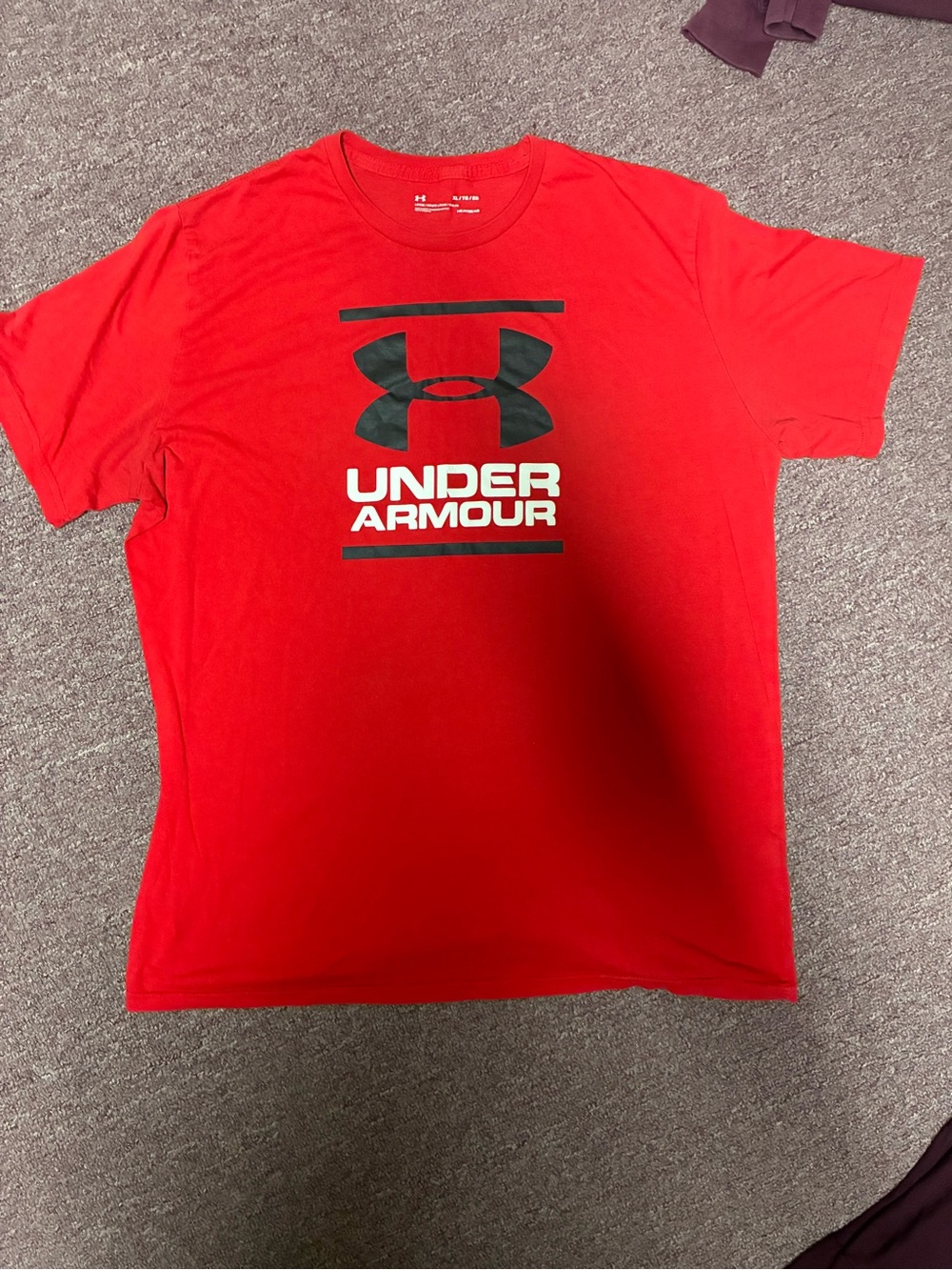 Under Armour Red Short-Sleeve Tee with Black Logo